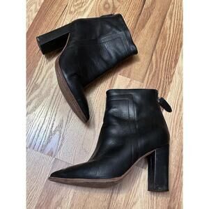 Loeffler Randall Black Leather Mercer Booties Boots 7.5